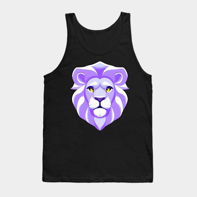 Lion Face Tank Top by vladocar